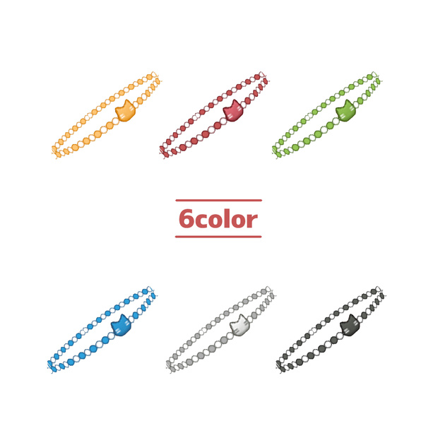 【6color】猫ビーズブレス