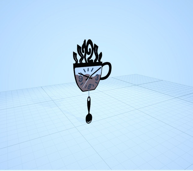 3dモデル　時計　カフェ　コーヒー