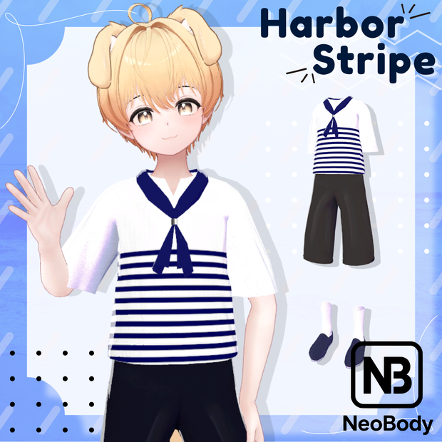 【NeoBody/+Head対応】Harbor Stripe-ハーバーストライプ-【VRChat想定】