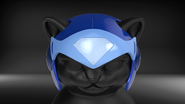 Cat Helmet Ninja Blue - 猫の帽子