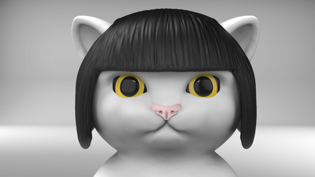 Cat Bangs Wig - 猫用の帽子