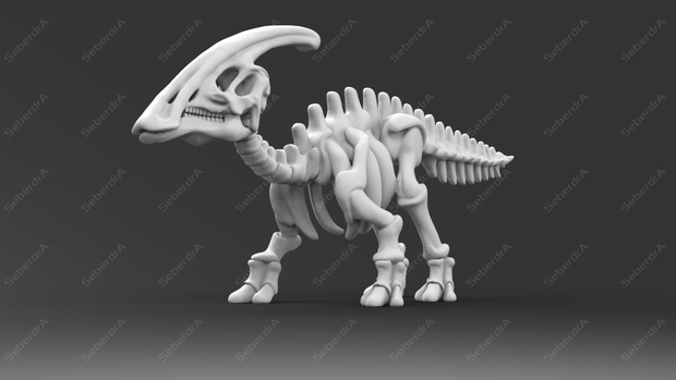 Cute Parasaurolophus Skeleton STL for 3DPrint