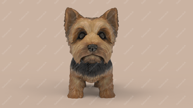 Cute Puppy Yorkshire Terrier STL and VRML for 3DPrint