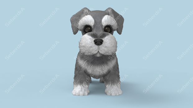 Cute Puppy Schnauzer STL and VRML