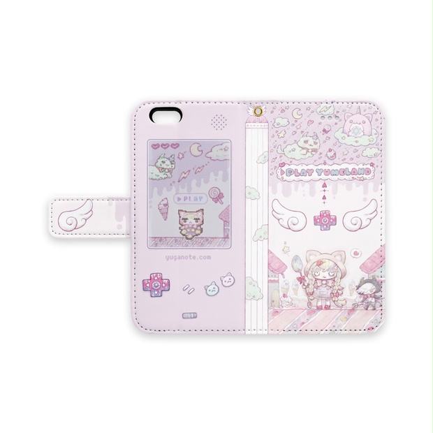 手帳型iPhoneケース「☆Play♡YumeLand♡☆」（ストラップ穴あり 