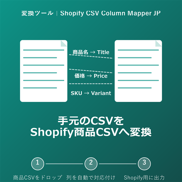 日本語の商品CSVをShopifyインポート形式に変換するツール（Shopify CSV Column Mapper JP）
