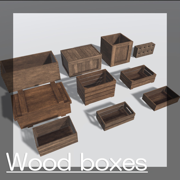 【VRChatワールド向け】 Wood boxes