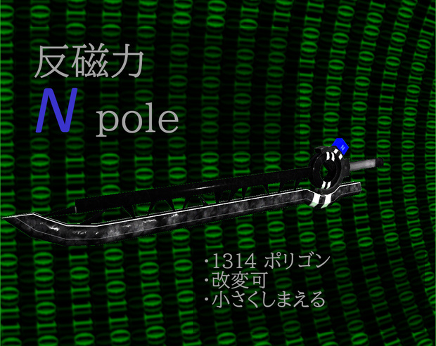VRChat向けオリジナル3Dモデル『反磁力 N pole』