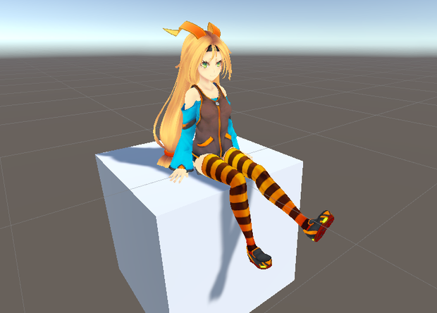 VRChat用 Emote　足ブラブラ　座る３