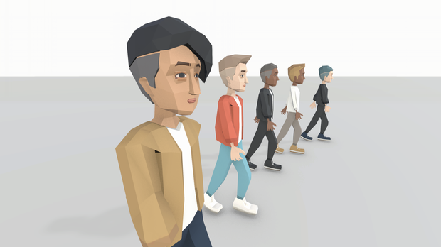 Minimal Poly Men ローポリ男性3Dモデル
