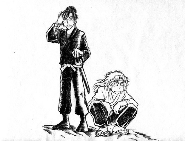 イラスト原画 黒白 大木と野村 大嘘屋 Booth