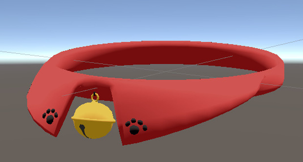 【VRChat想定】シンプル鈴付首輪（3Dモデル）