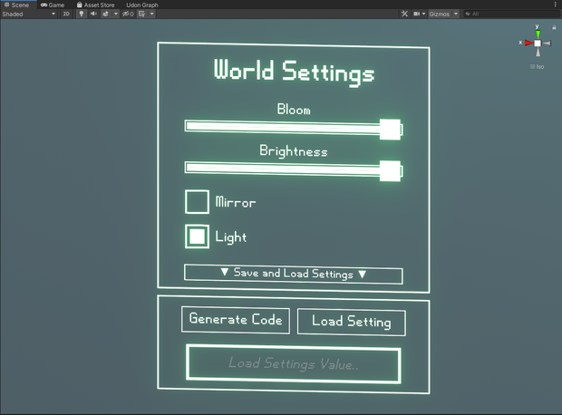 Udon Setting Save&Load System