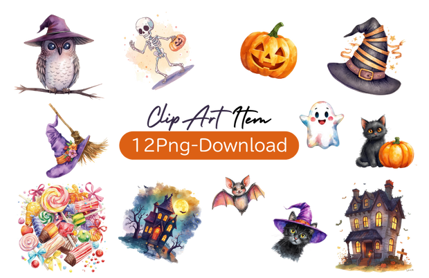 ほんわか水彩ハロウィンコレクション12セット PN