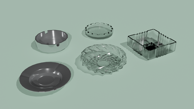 【無料 Free】灰皿５種 Ashtray