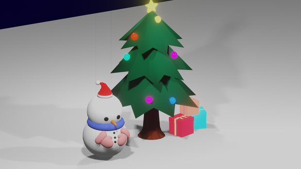 Xmasセット(ツリー、ゆきだるま、プレゼントボックス)