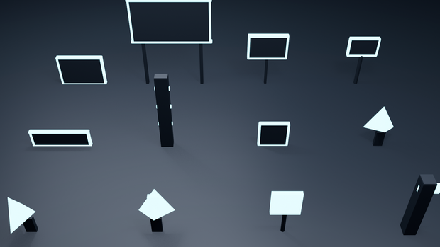 【Roblox対応】ネオン サイン＆ビルボード パック（12点・軽量GLB｜非AI Blender｜スクリプト無し）