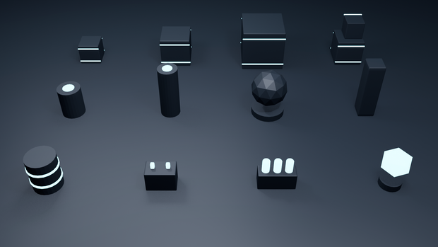【Roblox対応】SF パワーコア＆クレート パック（14点・軽量GLB｜非AI Blender｜スクリプト無し）