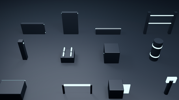 【Roblox対応】SF オブスタクル ライト パック（12点・軽量GLB｜非AI Blender｜スクリプト無し）