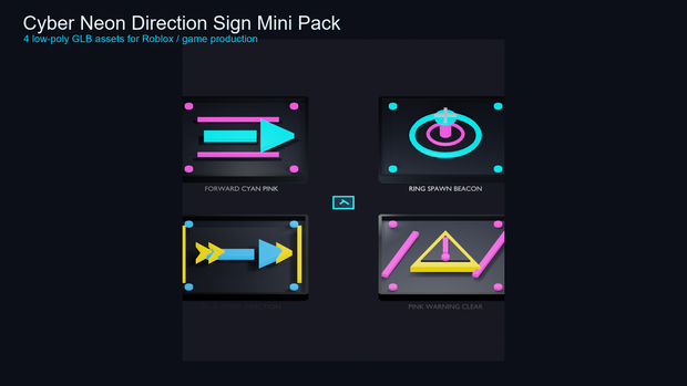 Cyber Neon Direction Sign Mini Pack