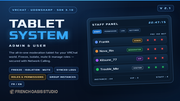 Tablet System — Admin & User | The all-in-one moderation tablet for your VRChat world