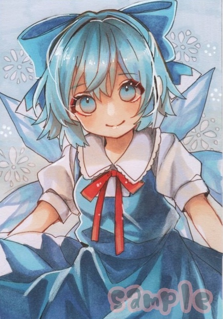 同人手描きイラスト 東方Project 大人チルノ A4
