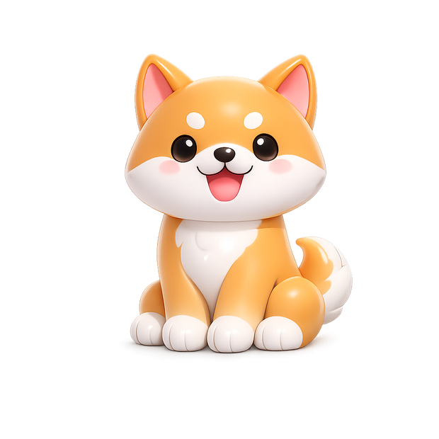 【無料サンプル】ぷっくり3D 柴犬と桜クリップアート（透過PNG）