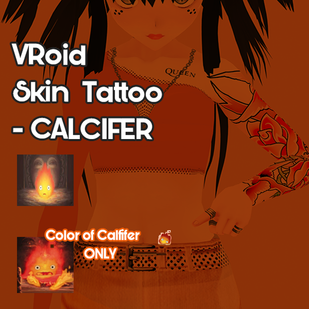 VRoid - Tattoo Calcifer Belly Tattoo