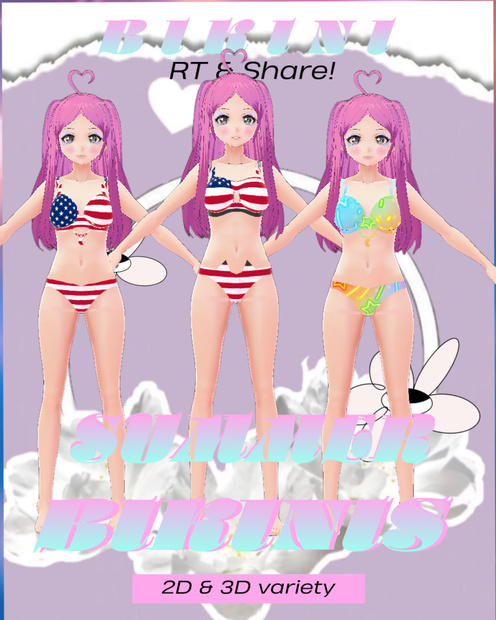 Free 8 Bikini Pack - Swimwear Bathing Suits VRoid Pack