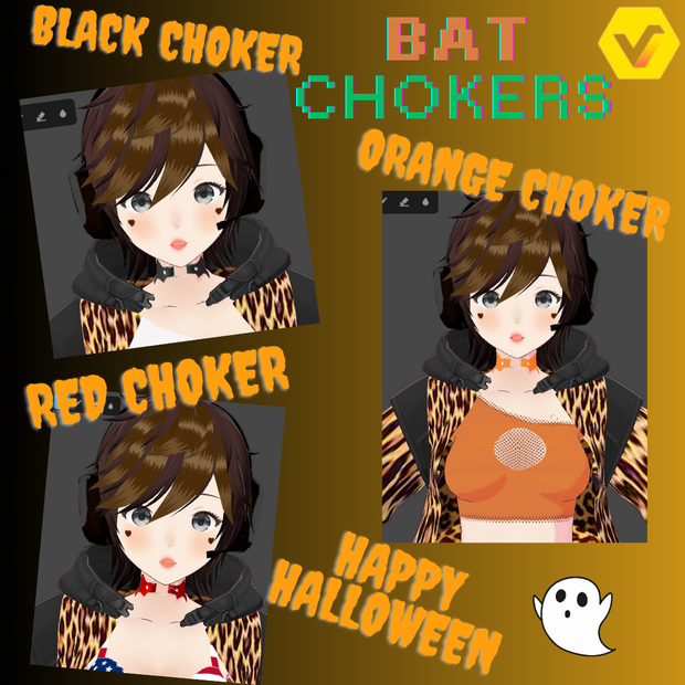 VRoid Accessory - Bat Choker Bat Necklace