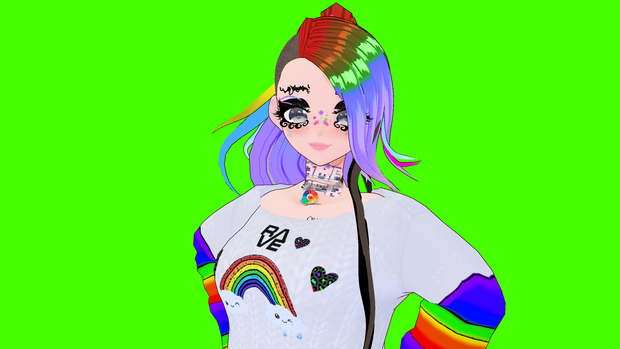 VRoid Hoodie Rainbow Rave Hoodie