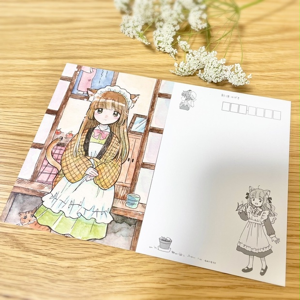 オリジナル アスキーアート 猫 印刷物 はがきサイズ - イラスト