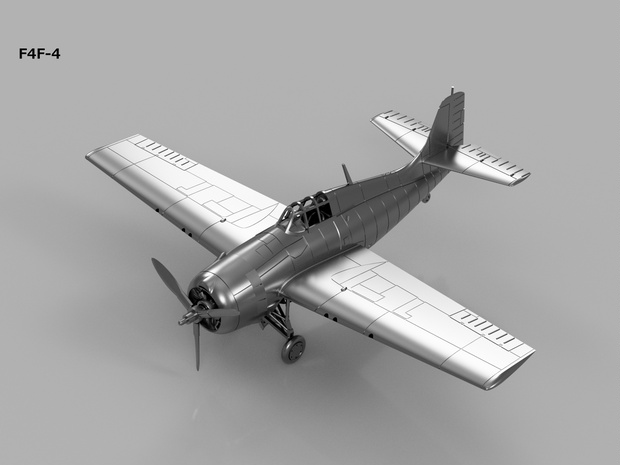 【STLデータ】1/350 F4F-4/FM-1/FM-2 ワイルドキャット Wildcat