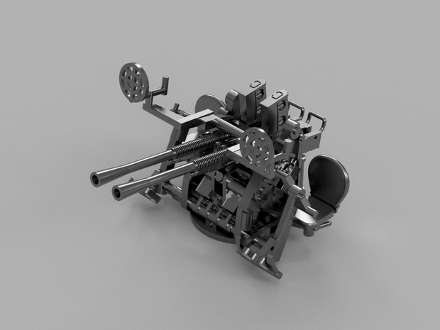 【STLデータ】1/350 日本海軍九六式25mm連装機銃 IJN Type96 25mm Twin AA gun