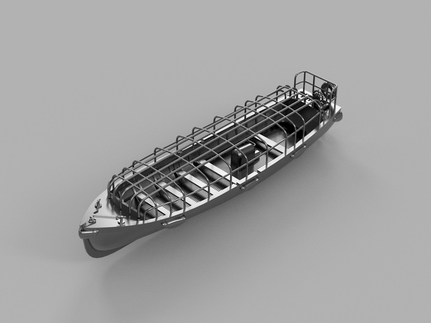 【STLデータ】1/350　日本海軍 12m内火ランチ IJN 12m Motor Launch