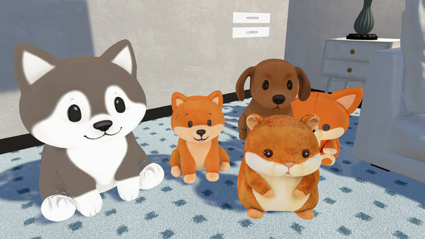 ペットぬいぐるみセット – ハスキー × コーギー × 柴犬 × ハムスター × ダックスフント