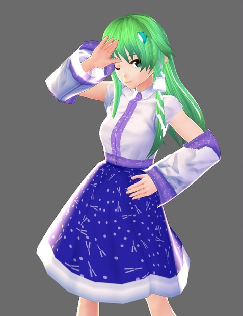 東方project 東風谷早苗　和服アレンジ衣装＋二次創作セーラー服 衣装テクスチャ(東方：東風谷早苗)【VRoid用テクスチャ