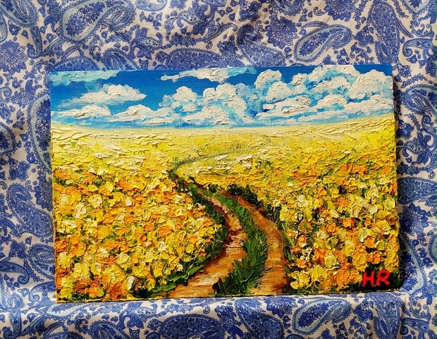 油絵 菜の花の道 - arashi1783 - BOOTH