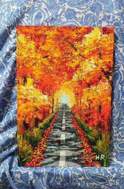 油絵 紅葉の道 - arashi1783 - BOOTH