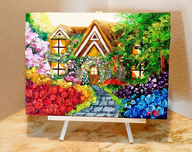 2024新商品 メルカリ 絵画 絵 額付き(黒）油絵 uF6-063604 花 絵画 ...