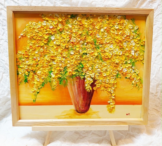 油絵 絵画 ミモザ 【四切木製】 - arashi1783 - BOOTH