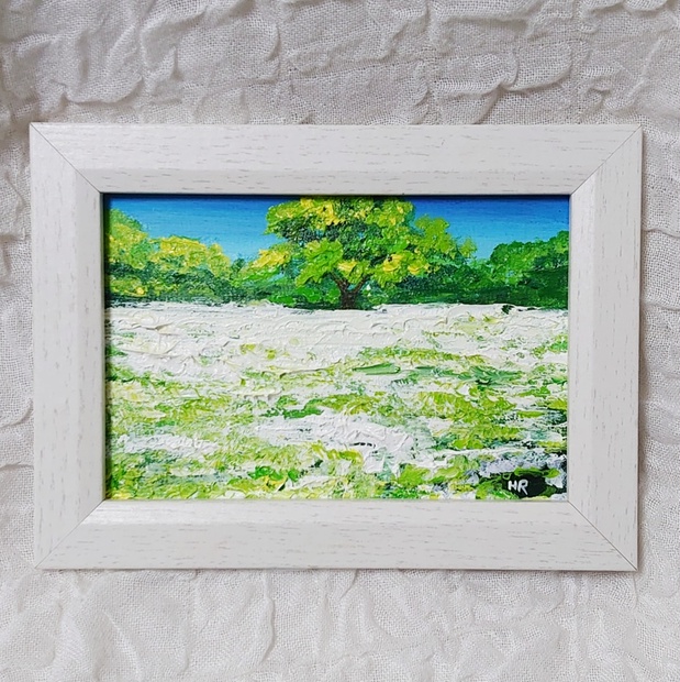 油絵 ミニ絵画【白い花咲く木】 - arashi1783 - BOOTH