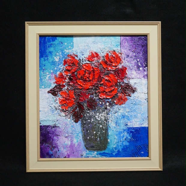 油絵 油彩 油彩画 絵 絵画 【Red rose】 - arashi1783 - BOOTH