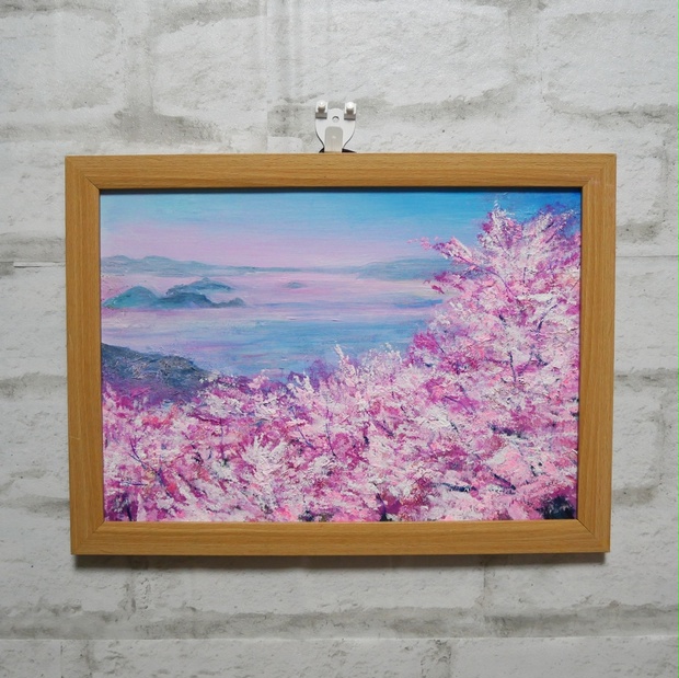 油絵 油彩 油彩画 絵 絵画 【海の桜】 - arashi1783 - BOOTH