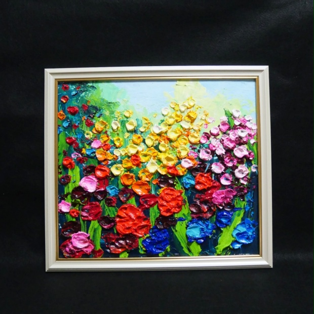 油絵 油彩 油彩画 絵 絵画 【colorful flower garden 】 - arashi1783 
