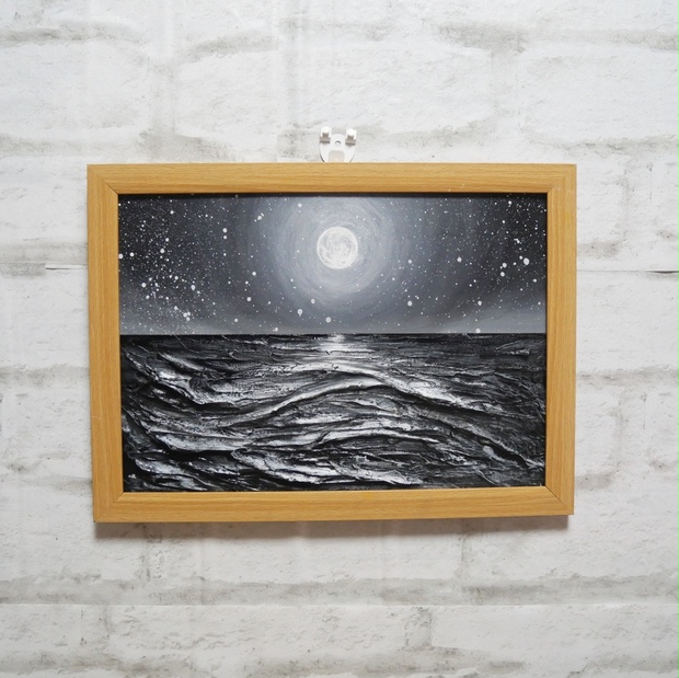 油絵 絵画 【冬の森の満月】 油絵 絵画 【冬の森の満月】 | ヤマダウェブコム
