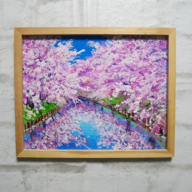 油絵 油彩 油彩画 絵画 絵【桜ロード】 - arashi1783 - BOOTH