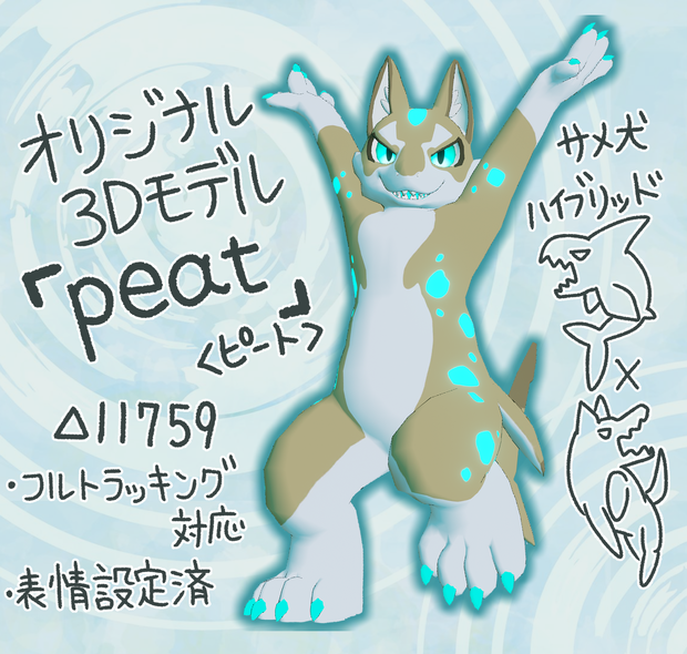 〔VRChat想定〕オリジナル3Dモデル「ピート」