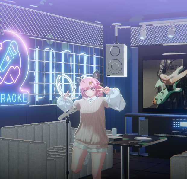  [Warudo PRO/NiloToon Environment] Karaoke Room Background