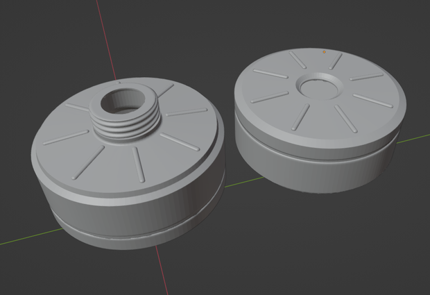 Metro2033 Gasmask Filter 40mm 3Dmodel cosplay STL